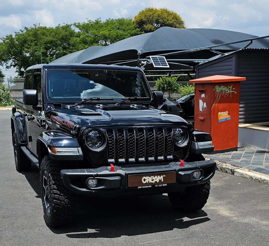 Cream Car Wash — freshly detailed Jeep Rubicon